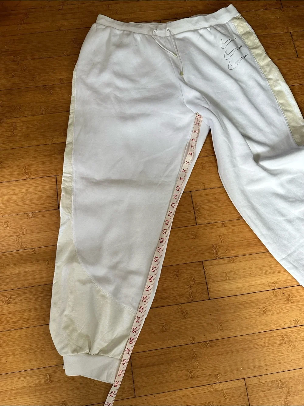 Nike White Men’s Sweatpants, Joggers with Triple Swoosh